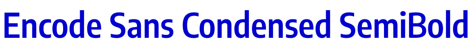 Encode Sans Condensed SemiBold Schriftart